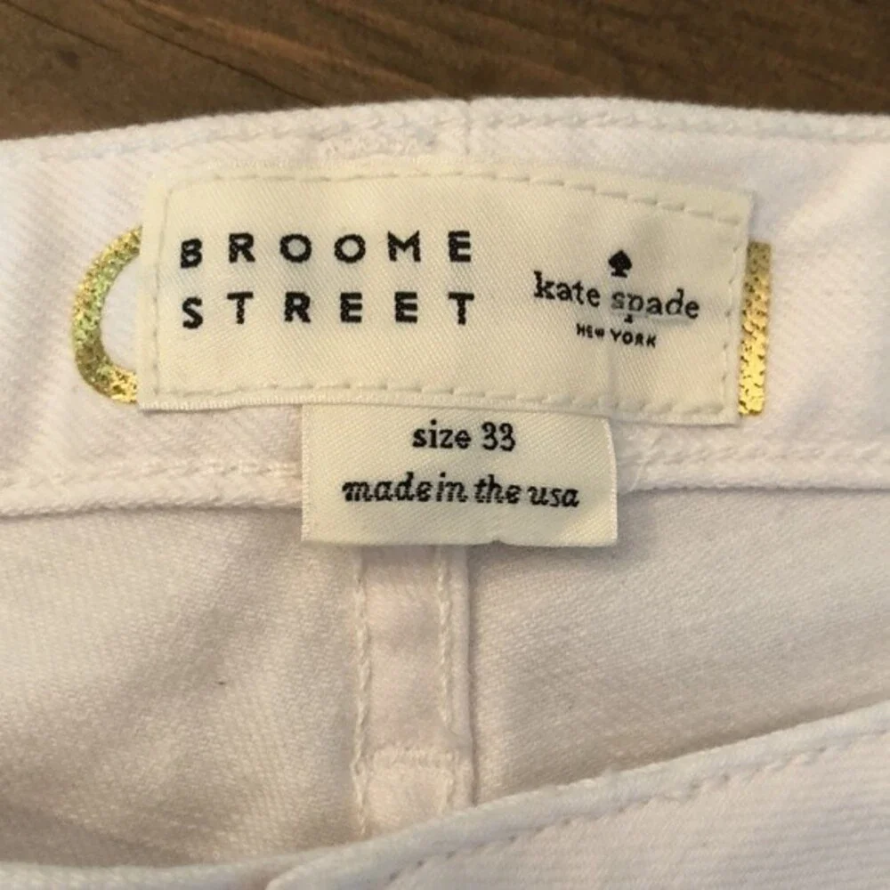 KATE SPADE SIZE 33 WHITE BROOME STREET DENIM JEAN